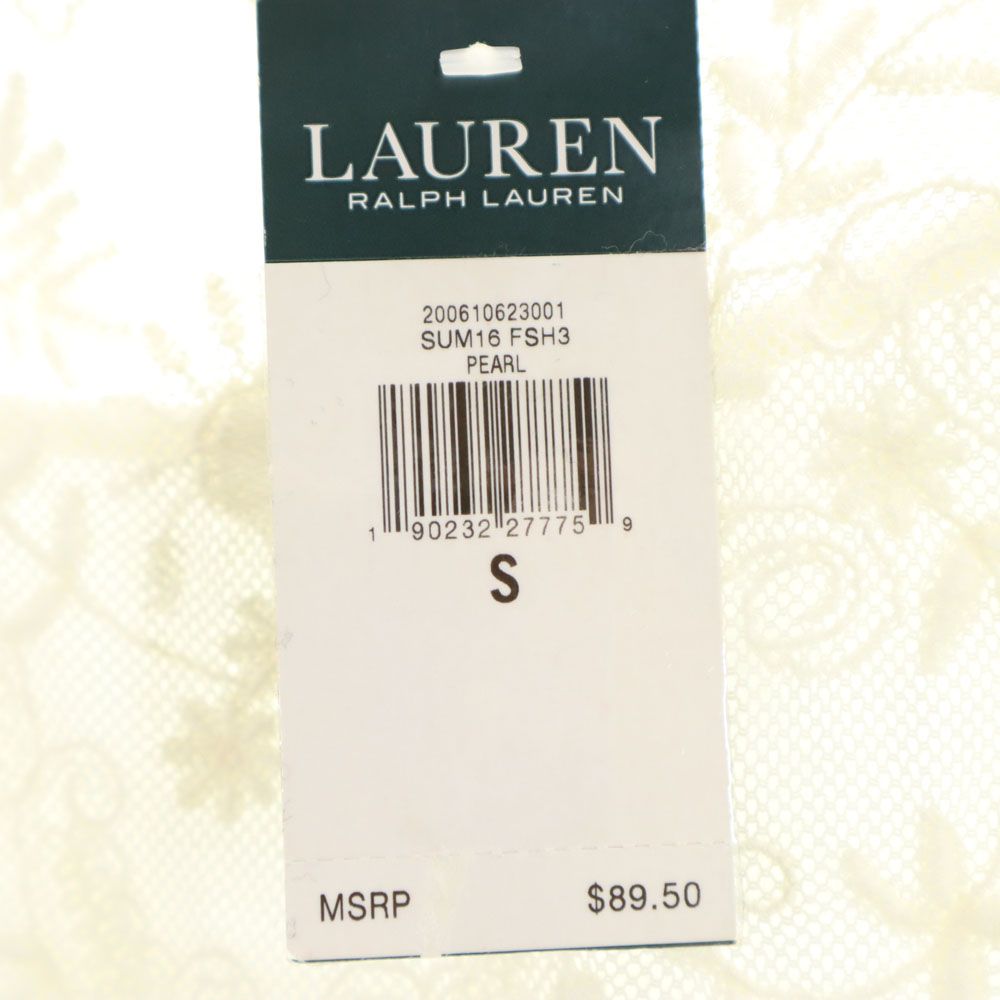LAUREN RALPH LAUREN ローレンラルフローレン ノースリーブ カットソー S オフホワイト メッシュ レディース