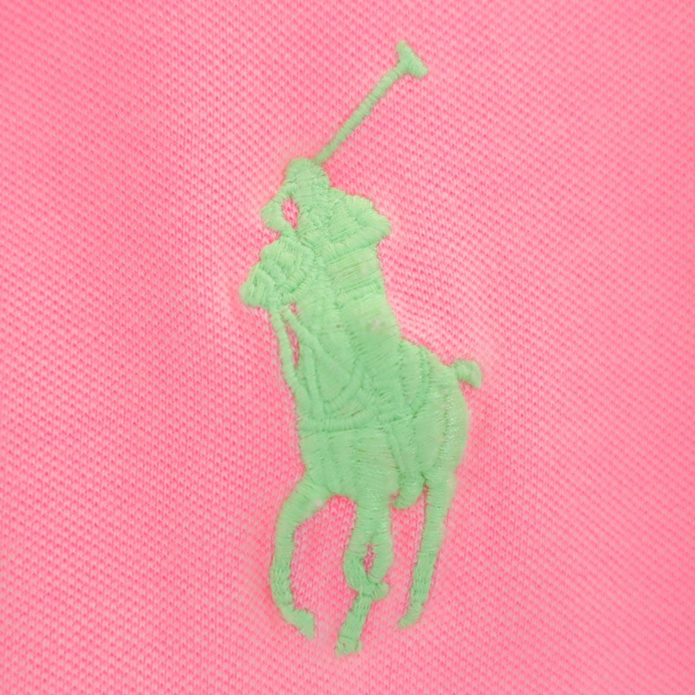 POLO RALPH LAUREN ポロラルフローレン ビッグポニー刺繍 半袖 鹿の子 ポロシャツ XL 16 ピンク キッズ