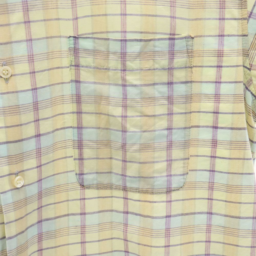 Denim Chic THE LATEST MODEL 60s ヴィンテージ チェック 半袖 オープンカラーシャツ グリーン系 メンズ