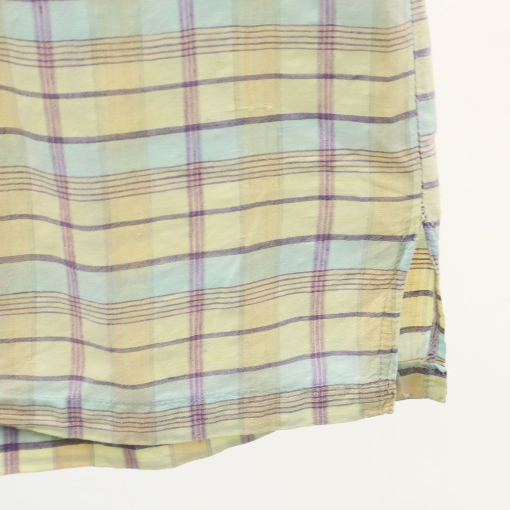 Denim Chic THE LATEST MODEL 60s ヴィンテージ チェック 半袖 オープンカラーシャツ グリーン系 メンズ