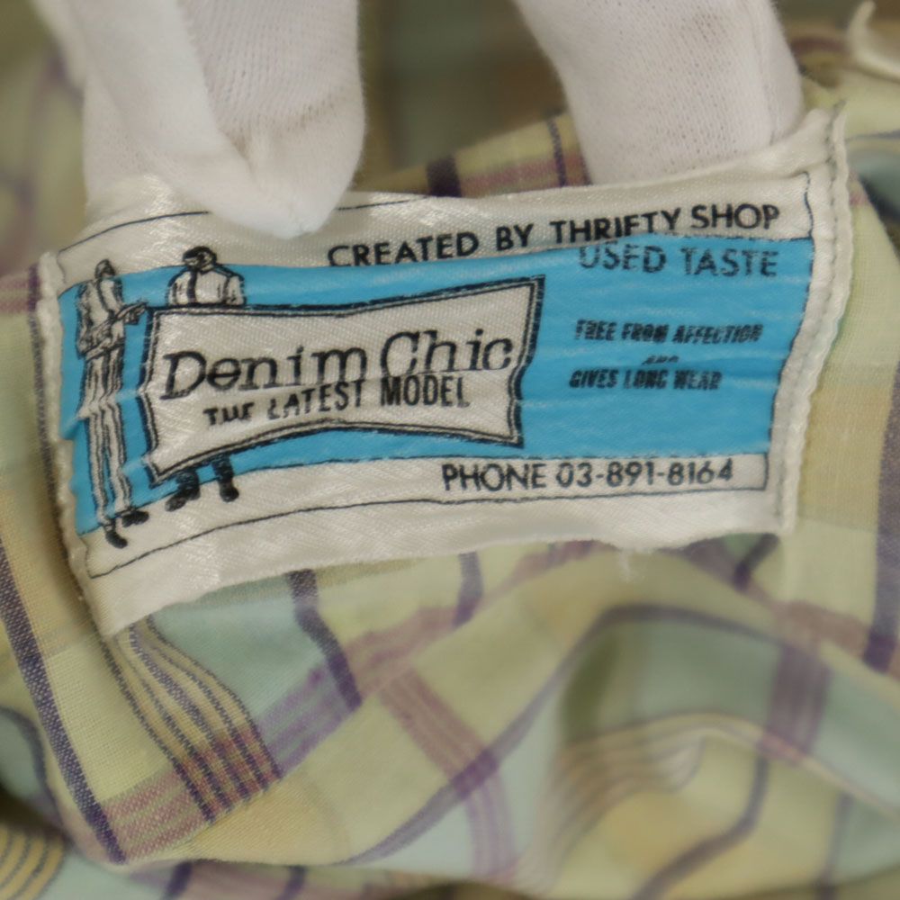 Denim Chic THE LATEST MODEL 60s ヴィンテージ チェック 半袖 オープンカラーシャツ グリーン系 メンズ