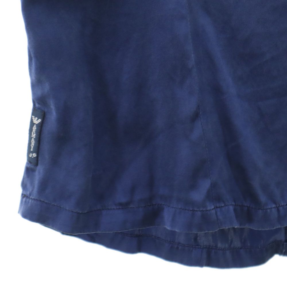 ARMANI JEANS アルマーニジーンズ ノースリーブ シルク シャツ 4 ネイビー レディース