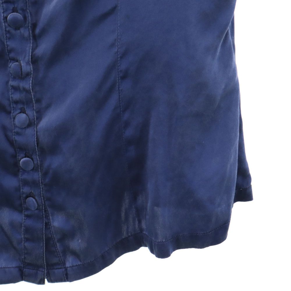 ARMANI JEANS アルマーニジーンズ ノースリーブ シルク シャツ 4 ネイビー レディース