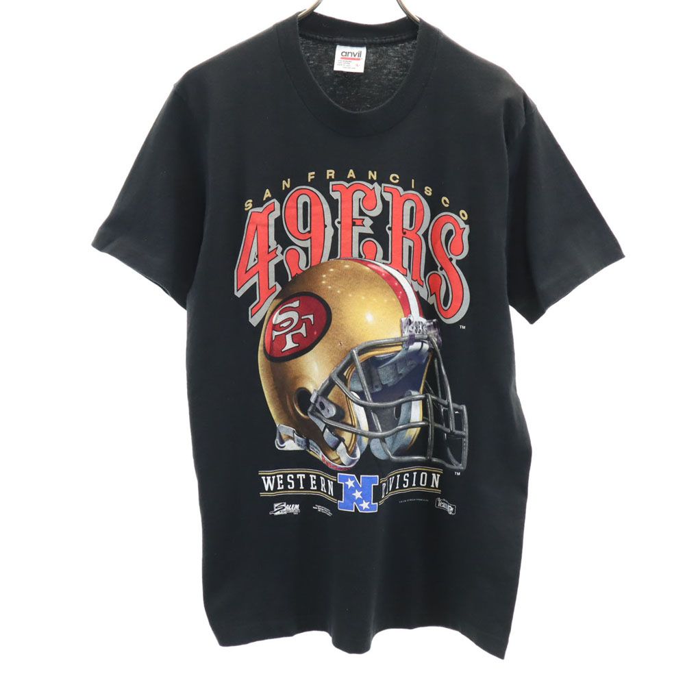 anbil アンビル 90s USA製 オールド プリント 半袖 Tシャツ L ブラック系 メンズ