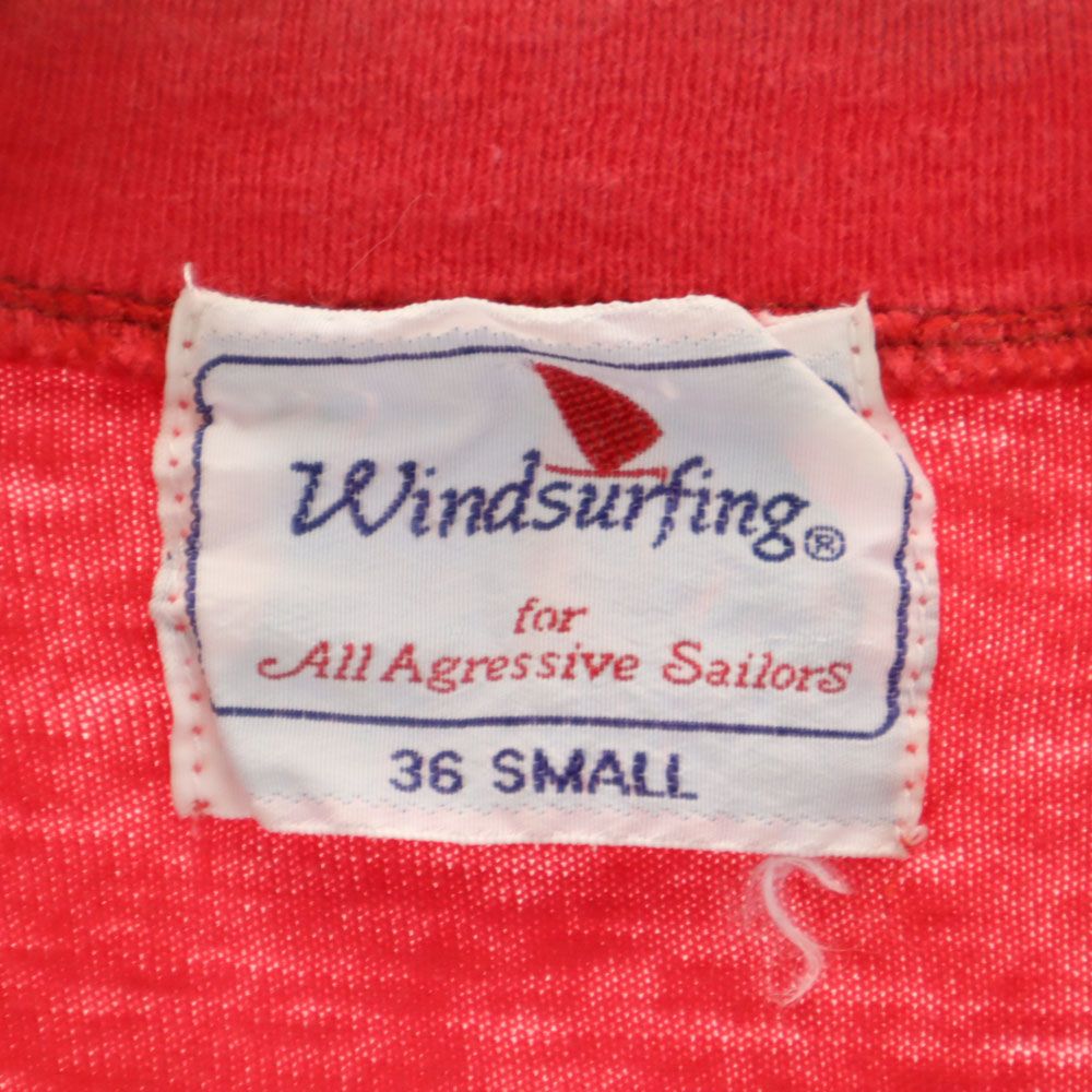 Windsurfing ウインドサーフィン 日本製 バックプリント 半袖 Tシャツ S レッド系 メンズ