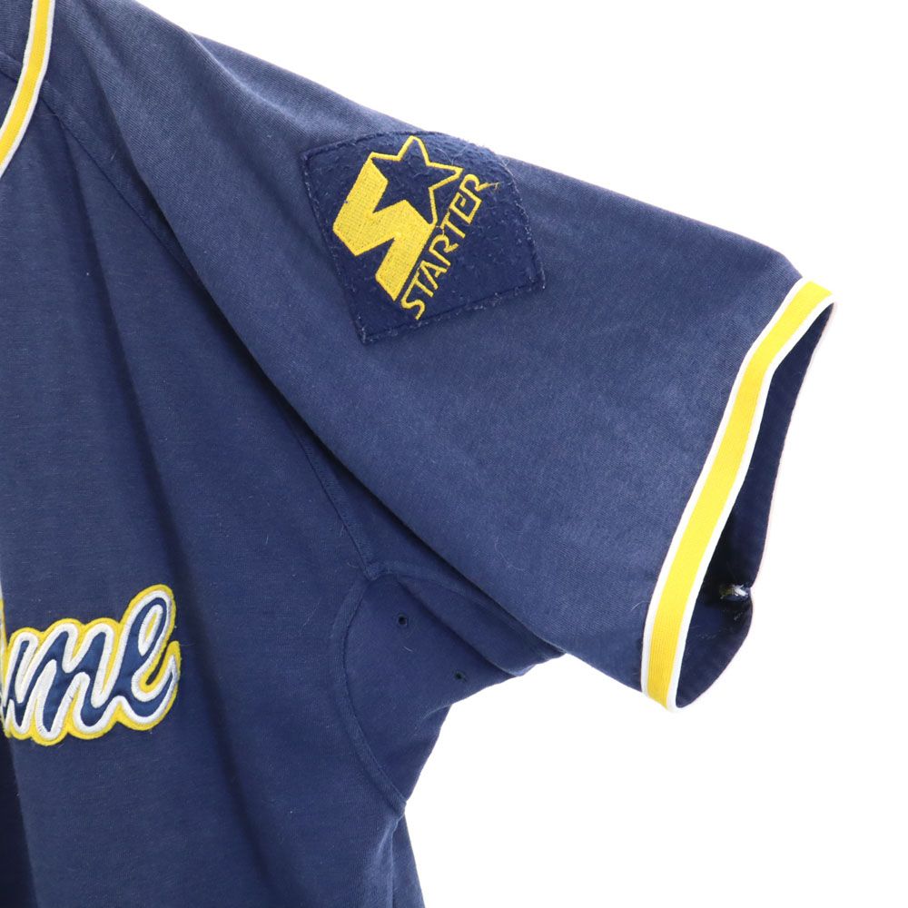 STARTER スターター 90s オールド ノートルダム カレッジ 半袖 ファイティング アイリッシュ ゲーム シャツ L ネイビー NCAA メンズ