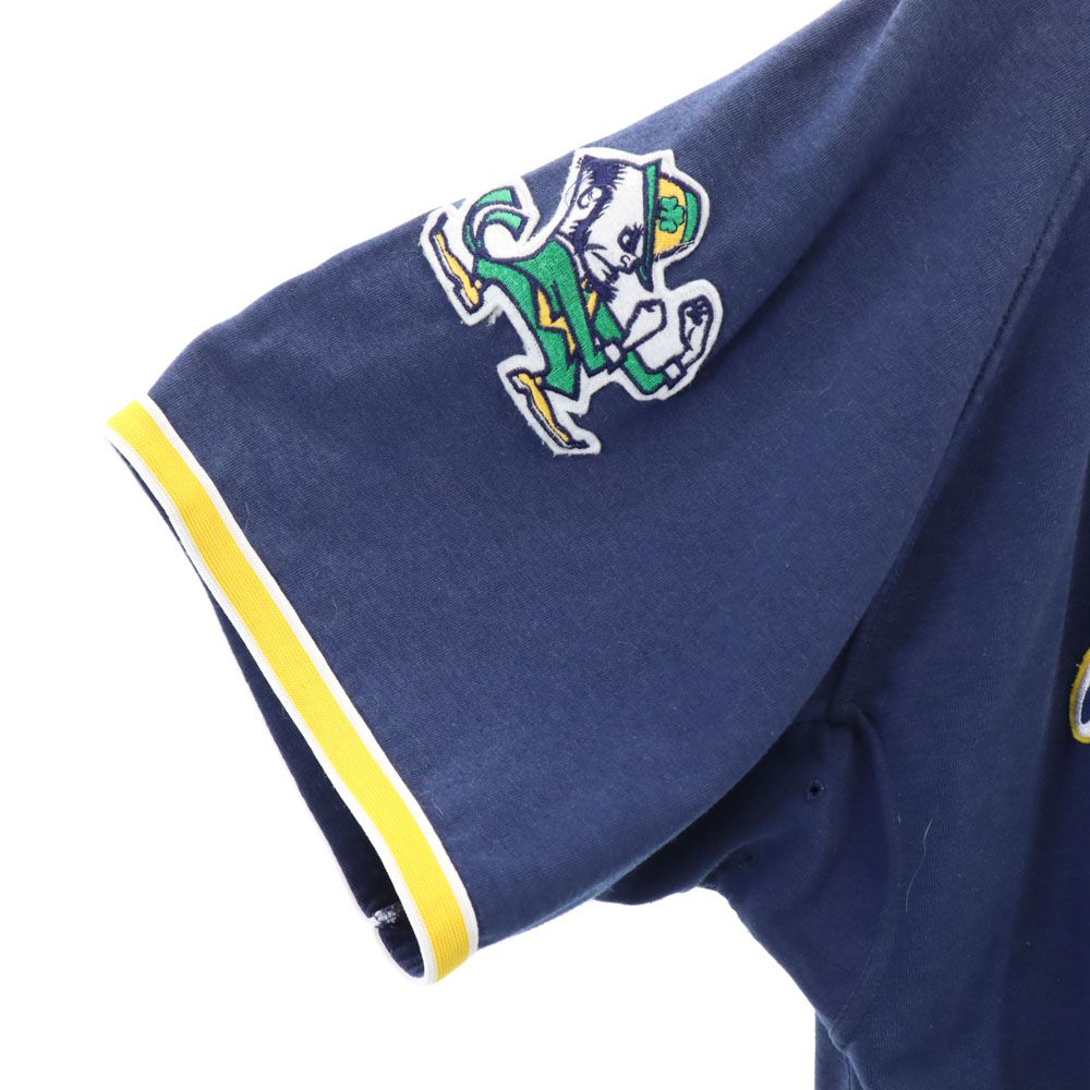 STARTER スターター 90s オールド ノートルダム カレッジ 半袖 ファイティング アイリッシュ ゲーム シャツ L ネイビー NCAA メンズ