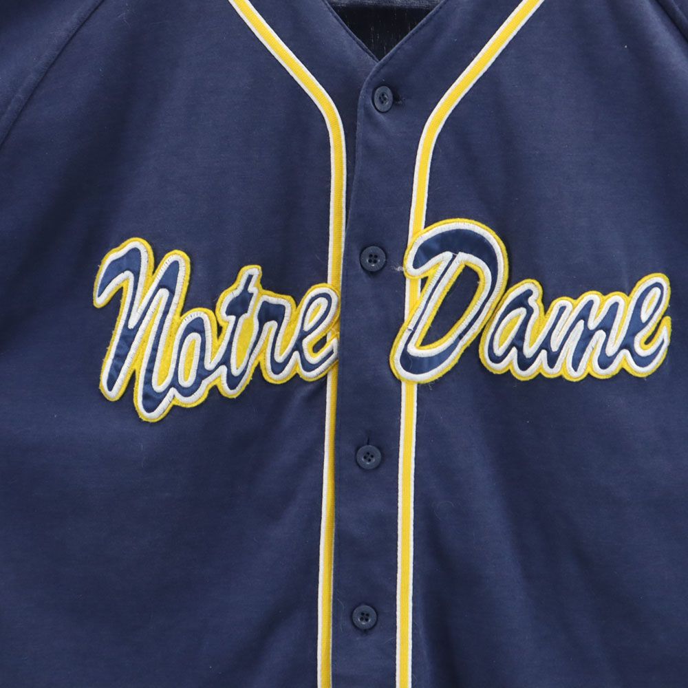 STARTER スターター 90s オールド ノートルダム カレッジ 半袖 ファイティング アイリッシュ ゲーム シャツ L ネイビー NCAA メンズ