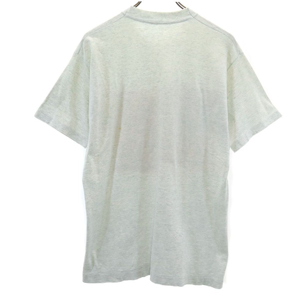 オールド 90s シングルステッチ 星条旗 プリント 半袖 Tシャツ グレー OLD メンズ