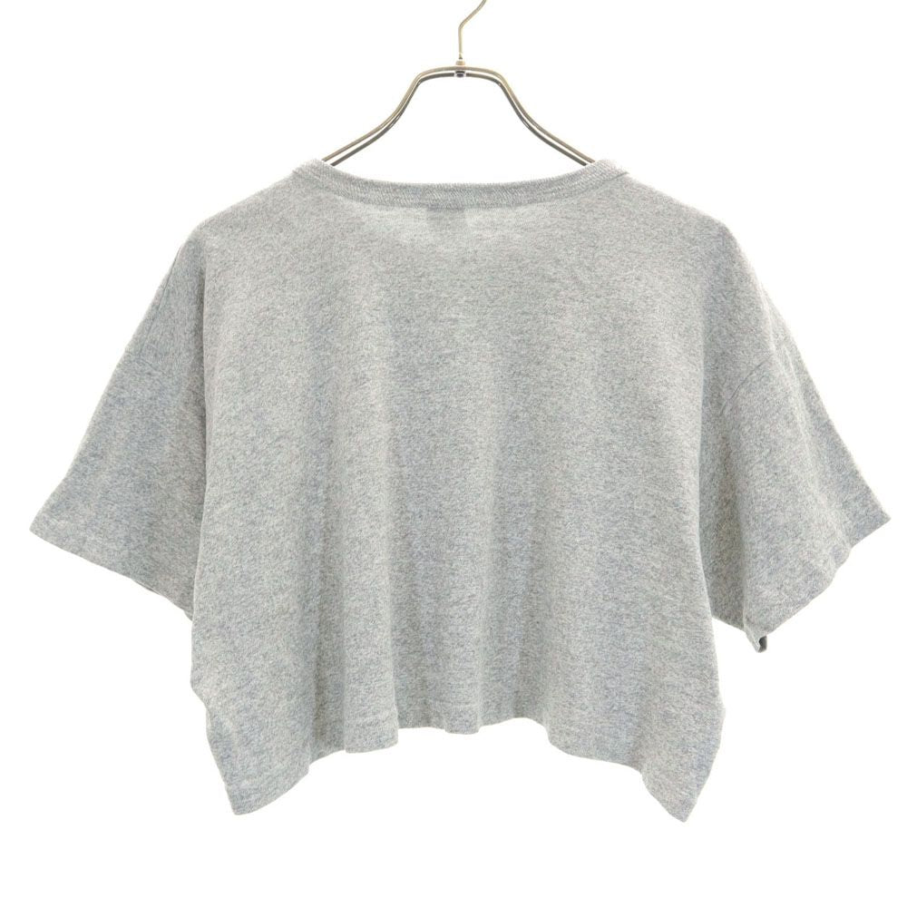 Champion チャンピオン 80s USA製 ヴィンテージ トリコタグ 88/12 プリント 半袖 Tシャツ XL グレー ショート丈 レディース