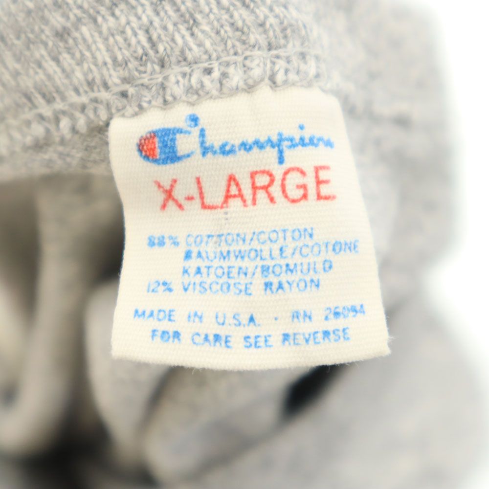 Champion チャンピオン 80s USA製 ヴィンテージ トリコタグ 88/12 プリント 半袖 Tシャツ XL グレー ショート丈 レディース