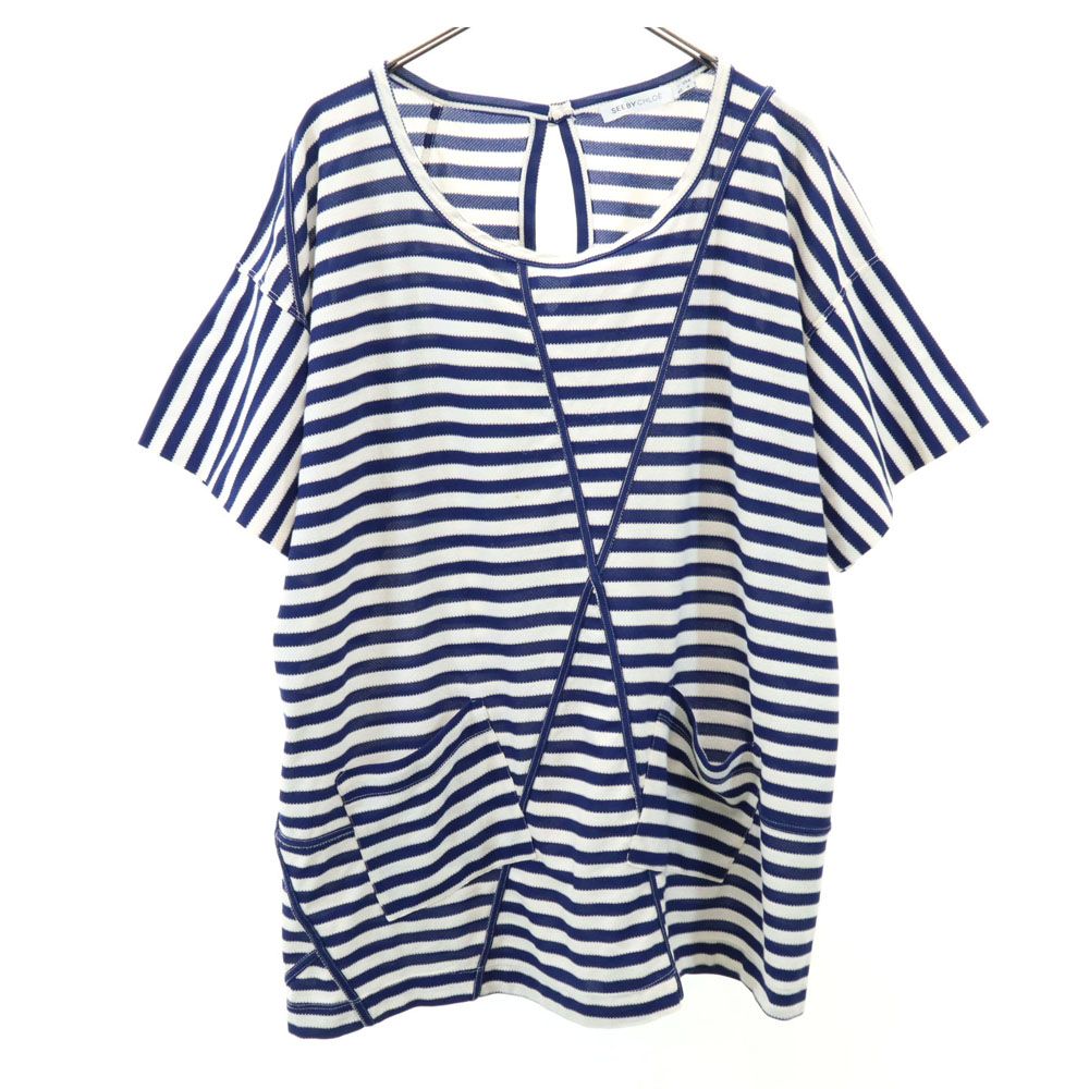 SEE BY CHLOE シーバイクロエ ボーダー柄 半袖 カットソー USA 4 ブルー×ホワイト レディース