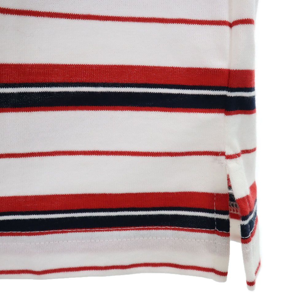 BEAMS ビームス 日本製 ボーダー柄 ゴルフ 半袖 ポロシャツ S ホワイト GOLF メンズ