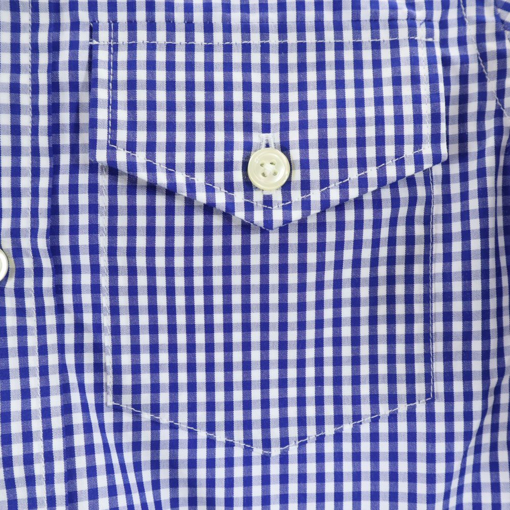 A BATHING APE アベイシングエイプ 日本製 チェック柄 長袖 ボタンダウンシャツ XXS ブルー系 メンズ