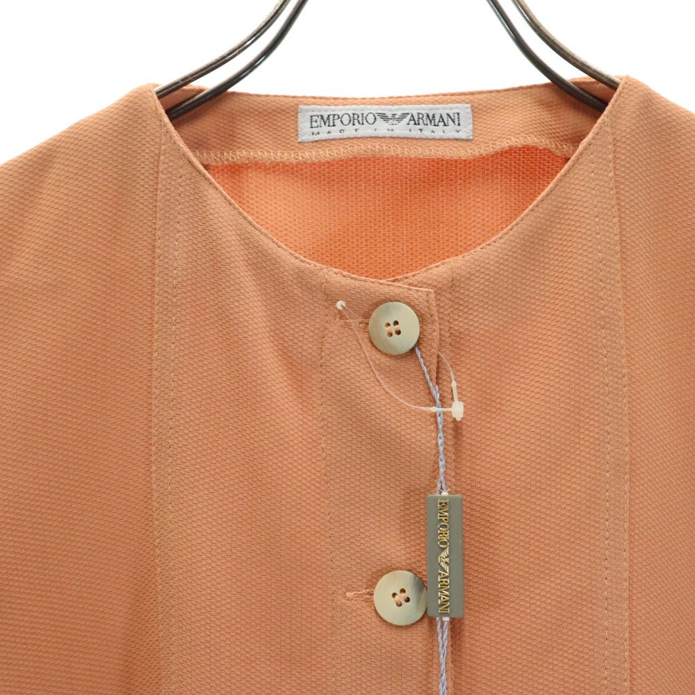 Emporio Armani エンポリオアルマーニ 90s 未使用 イタリア製 半袖 オールド ヴィンテージ パンツスーツ 上下 セットアップ 38/40 ベージュ ロングパンツ タグ付き レディース