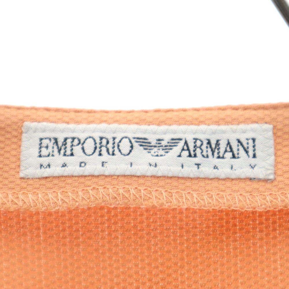 Emporio Armani エンポリオアルマーニ 90s 未使用 イタリア製 半袖 オールド ヴィンテージ パンツスーツ 上下 セットアップ 38/40 ベージュ ロングパンツ タグ付き レディース