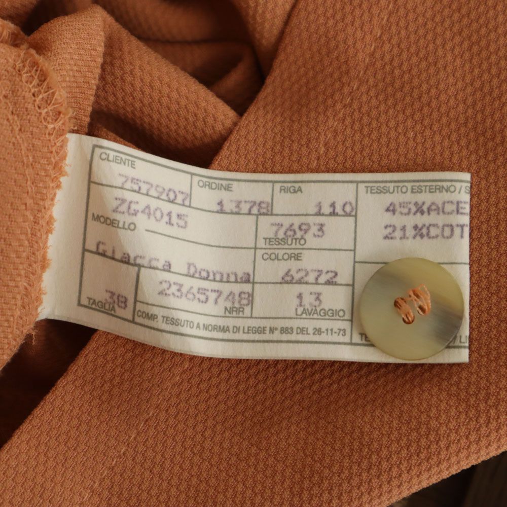 Emporio Armani エンポリオアルマーニ 90s 未使用 イタリア製 半袖 オールド ヴィンテージ パンツスーツ 上下 セットアップ 38/40 ベージュ ロングパンツ タグ付き レディース