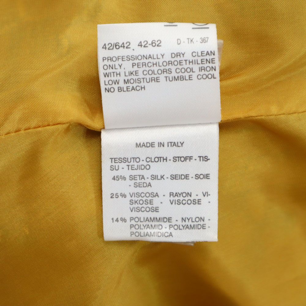 MAX MARA マックスマーラ イタリア製 シルクブレンド 総柄 半袖 オールド ヴィンテージ スカートスーツ 上下 セットアップ 42 ゴールド バックジップ レディース