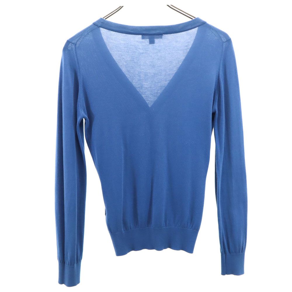 JOHN SMEDLEY ジョンスメドレー イギリス製 長袖 ニット カーディガン S 青紺 レディース