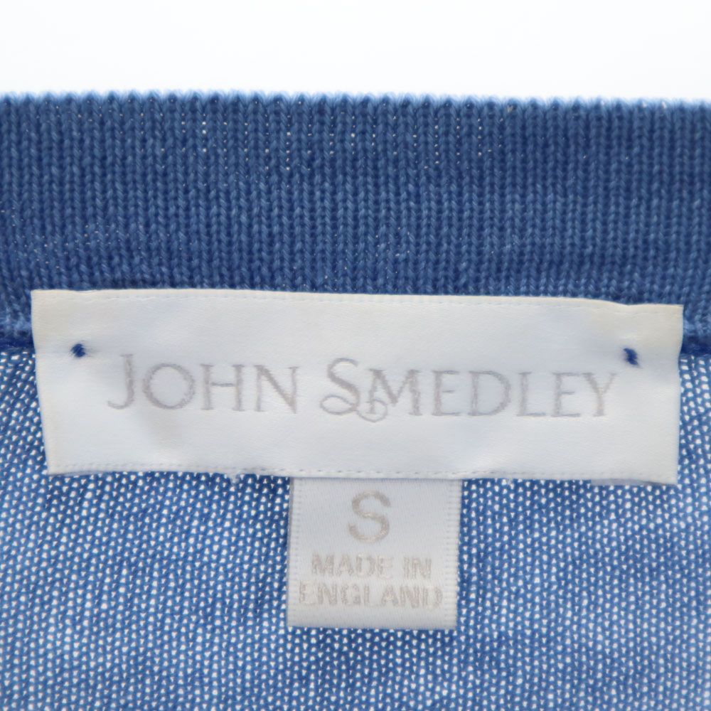 JOHN SMEDLEY ジョンスメドレー イギリス製 長袖 ニット カーディガン S 青紺 レディース