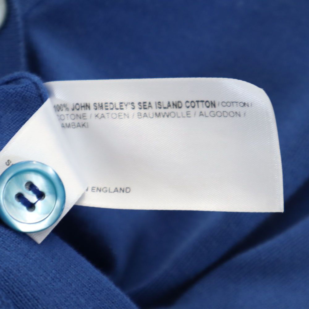 JOHN SMEDLEY ジョンスメドレー イギリス製 長袖 ニット カーディガン S 青紺 レディース