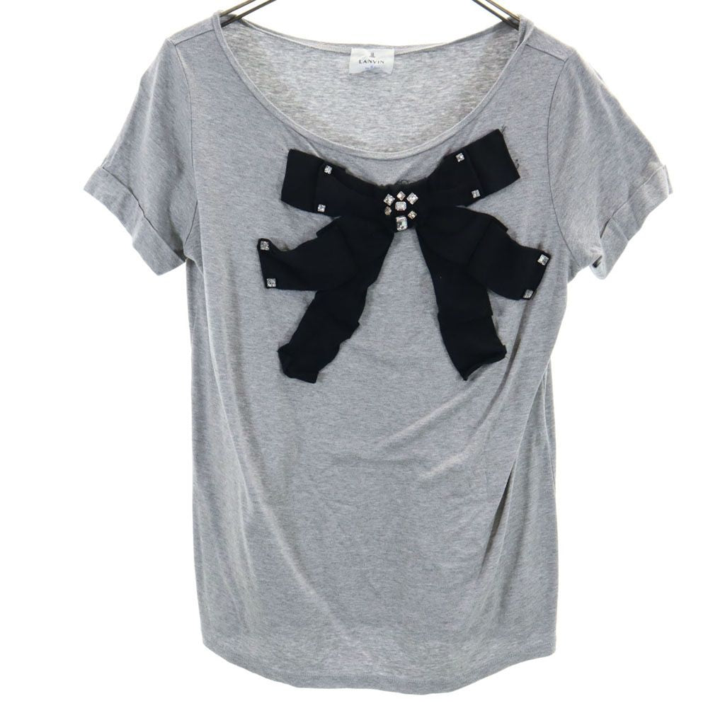 LANVIN en Bleu ランバンオンブルー 日本製 半袖 Tシャツ 38 グレー レディース