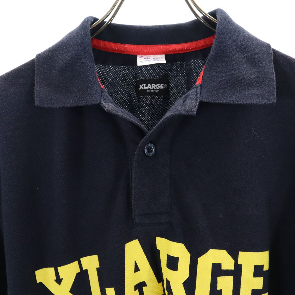 Champion チャンピオン エクストララージ コラボ 半袖 ポロシャツ M ネイビー 鹿の子 メンズ