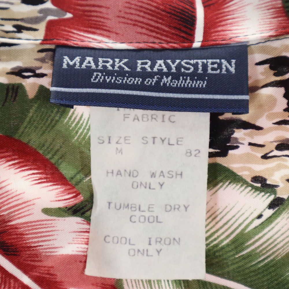 MARK RAYSTEN マークレイステン 90s ハワイ製 オールド 半袖 オープンカラー アロハシャツ M レッド メンズ