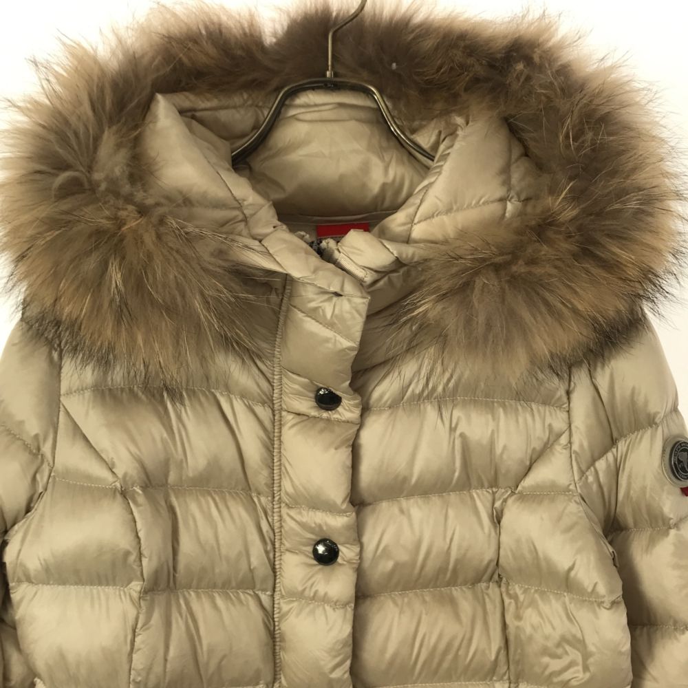 CAPEHORN ケープホーン ラクーン ファー付き ダウンコート 42 ベージュ レディース