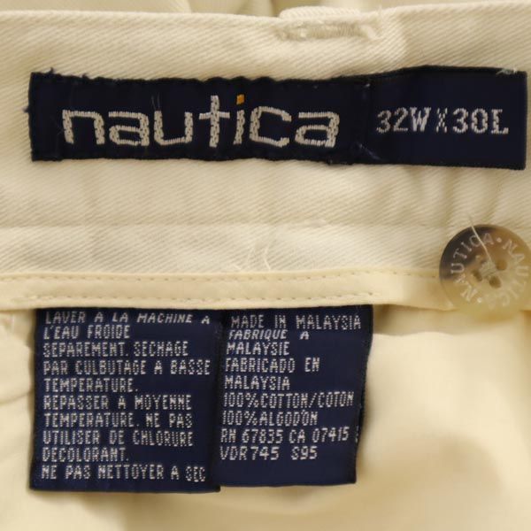 NAUTICA ノーティカ 90s オールド ロングパンツ w32 アイボリー メンズ