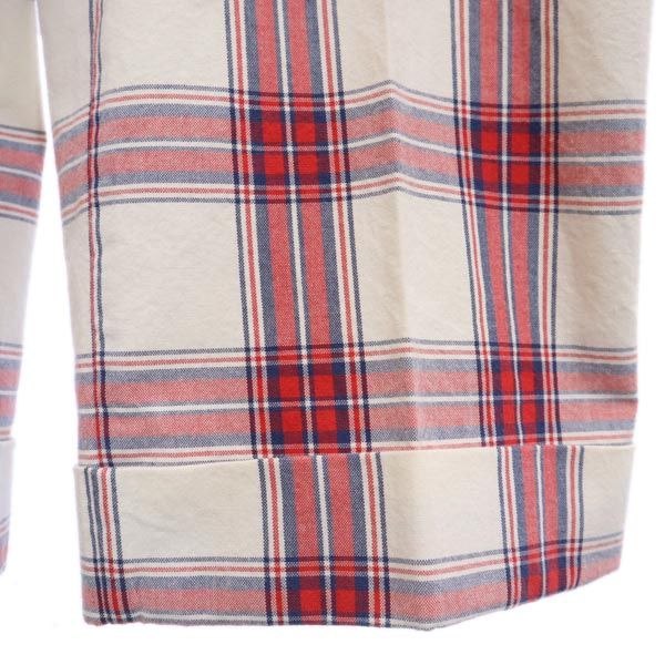 PT01 ピーティーゼロウーノ チェック ゴルフ パンツ 46 ホワイト系×レッド系 ティー付き ボタンフライ メンズ