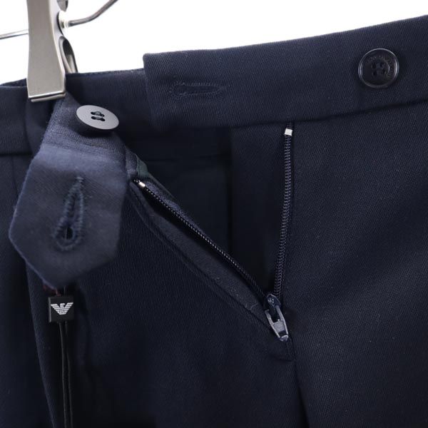 未使用 Emporio Armani エンポリオアルマーニ サイドライン セレモニー パンツ 130cm ネイビー系 テーパード キッズ