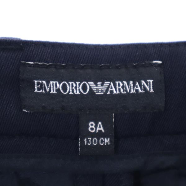未使用 Emporio Armani エンポリオアルマーニ サイドライン セレモニー パンツ 130cm ネイビー系 テーパード キッズ