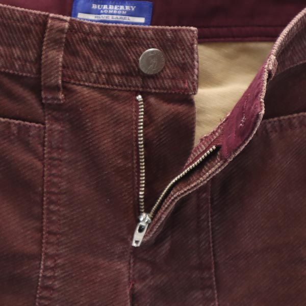 バーバリーブルーレーベル 三陽商会 日本製 コーデュロイパンツ 36 ブラウン系 BURBERRY BLUE LABEL レディース