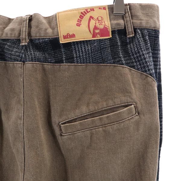 LEFLAH レフラー サイドチェック ロングパンツ ブラウン系 メンズ