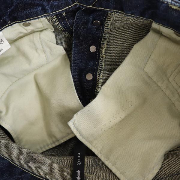 glamb グラム 裏リベット ストレートデニムパンツ 1 ボタンフライ ジーパン メンズ