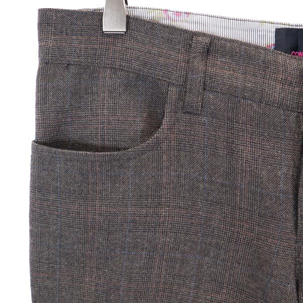 tricot COMME des GARCONS トリココムデギャルソン 2012年 ウール 日本製 チェック柄 ロングパンツ M 茶系 メンズ