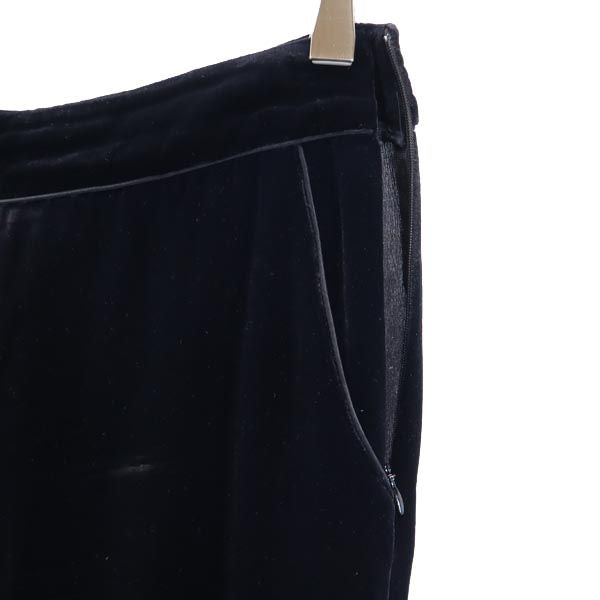GIORGIO ARMANI ジョルジオアルマーニ ベロア調 ロングパンツ 40 ブラック レディース