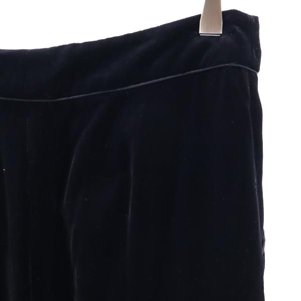 GIORGIO ARMANI ジョルジオアルマーニ ベロア調 ロングパンツ 40 ブラック レディース