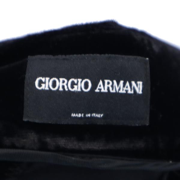 GIORGIO ARMANI ジョルジオアルマーニ ベロア調 ロングパンツ 40 ブラック レディース
