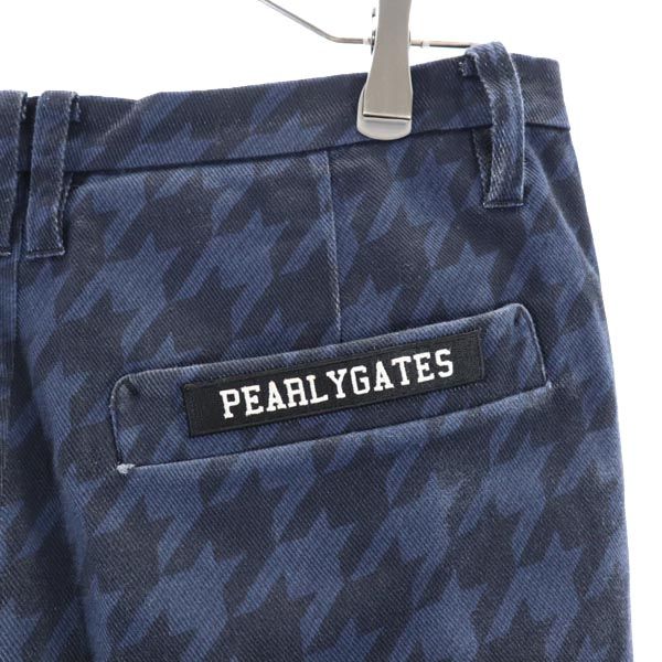 PEARLY GATES パーリーゲイツ 千鳥格子柄 ゴルフ パンツ 1 ネイビー系 レディース