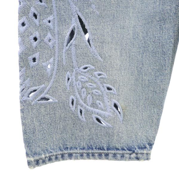 Levi's リーバイス ビッグE BARREL CROP デニムパンツ w26 革紐付き レディース