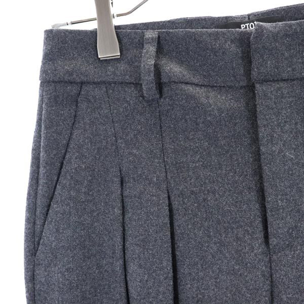 PT01 ピーティーゼロウーノ ウールブレンド ワイドパンツ 36 グレー系 レディース