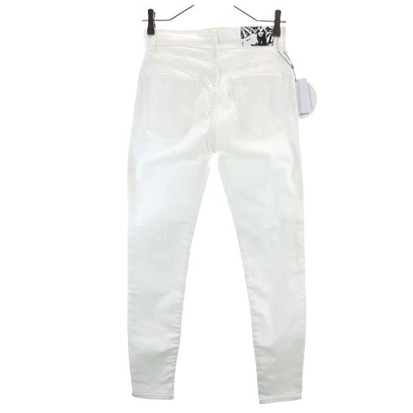 HYSTERIC GLAMOUR ヒステリックグラマー 日本製 スキニーデニムパンツ w26 白 スカルレース ジーパン レディース