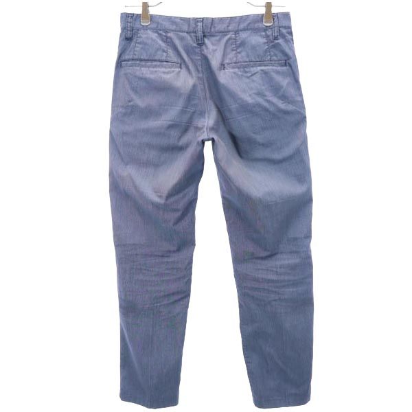 LANVIN ランバン ストライプ柄 ロング テーパードパンツ 44 紺系 イージースラックス メンズ