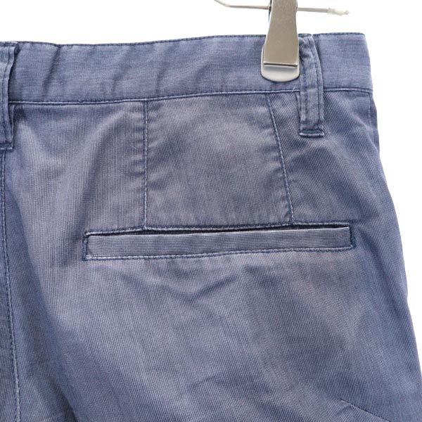 LANVIN ランバン ストライプ柄 ロング テーパードパンツ 44 紺系 イージースラックス メンズ