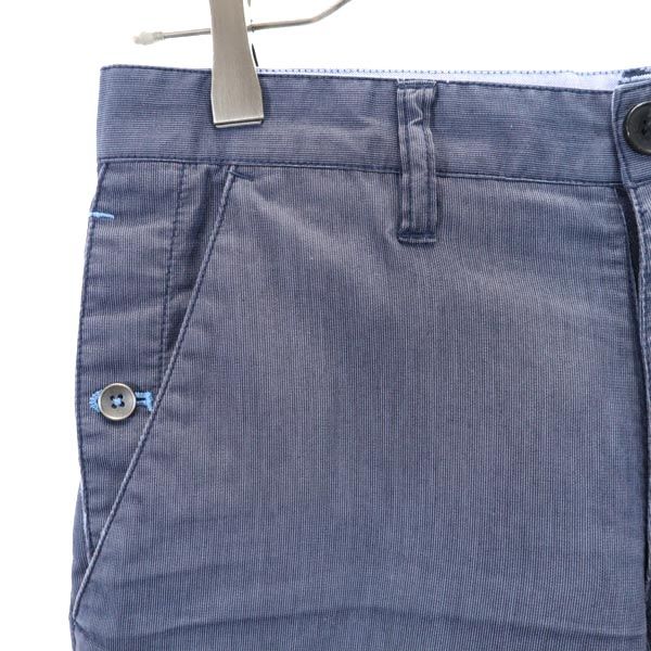 LANVIN ランバン ストライプ柄 ロング テーパードパンツ 44 紺系 イージースラックス メンズ