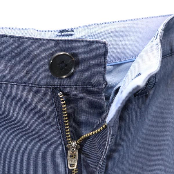 LANVIN ランバン ストライプ柄 ロング テーパードパンツ 44 紺系 イージースラックス メンズ