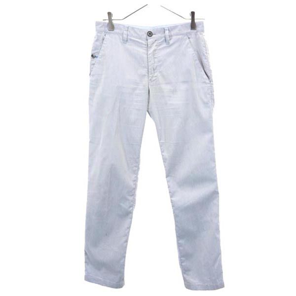 LANVIN ランバン ストライプ柄 ロング テーパードパンツ 44 水色系 イージースラックス メンズ