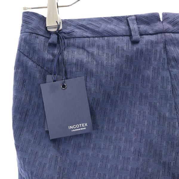 未使用 INCOTEX インコテックス 日本製 クロップドパンツ 40 紺 メンズ